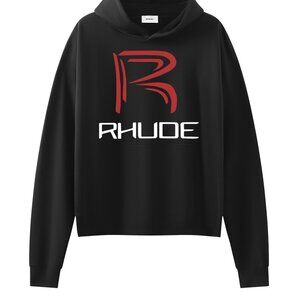 Rhude Black Circuit Logo Graphic Print Hoodie